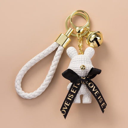 Rabbit/Bear Doll Accessories Car Key Ring Keyring Ornaments Bear Keychain - Aimall