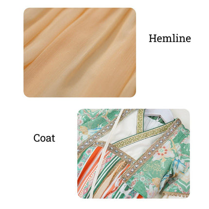 Ethnic Style Girls Hanfu Dress Set Chinese Traditional Colourful Clothing