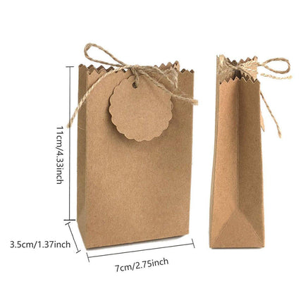 50PCS Vintage Kraft Paper Box DIY Candy Cookie Bags Wedding Favor Gift Boxes