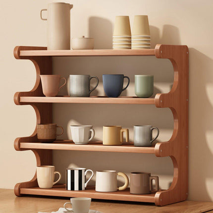 Multi-Layer Desktop Cup Organiser Shelf for Countertop Storage Organisation