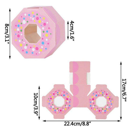 100pcs Wedding Candy Boxes Gift Packaging Doughnut Biscuit Box Paper Party Favor