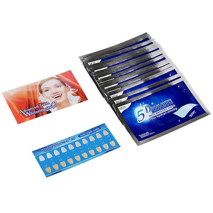 5D Teeth Whitening Strips Pro Safe White Tooth Clean Gel Bleach Dental Strength - Aimall