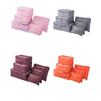 6PCS/Set Suitcase Storage Bags Luggage Organiser Clothes Packing Travel Cubes - Aimall