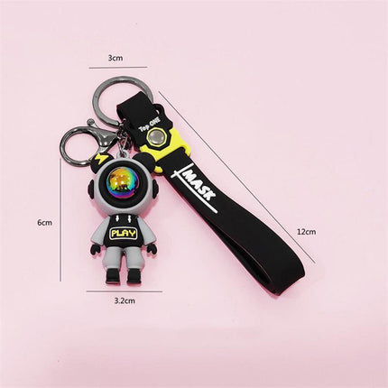 Silicone Doll Pilot Metal Keychain Bag Pendant Key Ring Car Accessories - Aimall