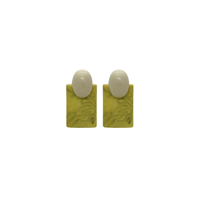 Green Square Vintage Earrings Retro Style Jewellery Women Girls Fashion Gift