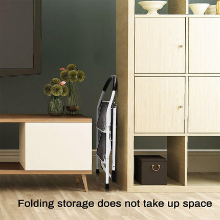 Folding Portable Multi Step Ladder with Handrail Household A Type Iron Ladder