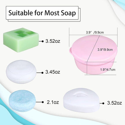 4PCS Round Portable Bathroom Soap Box Lid Travel Soap Holder Draining Soap Dish