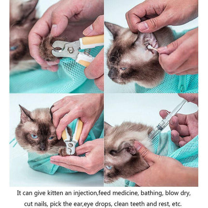 Cat Supplies Washing Bags for Pet Bathing Nail Trimm Mesh Cat Grooming Bath Bag - Aimall
