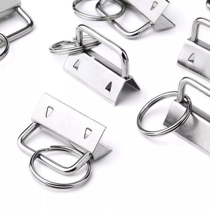 50X 27MM DIY Craft Key Fob Keychain Hardware With Plier Wristlets Tail Clip Gift