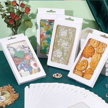 50pcs Rectangular Window Gift Paper Box Candy Biscuit Packaging Boxes