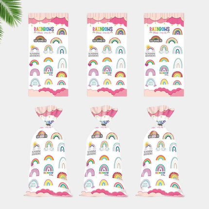 150PCS Rainbow Series Candy Bag Children's Birthday Party Gift Bag Christmas