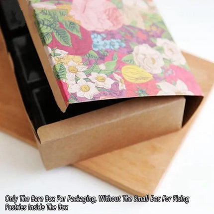 25PCS Kraft Paper Moon Cake Cookie Packaging Box Square Blister Hand Packaging
