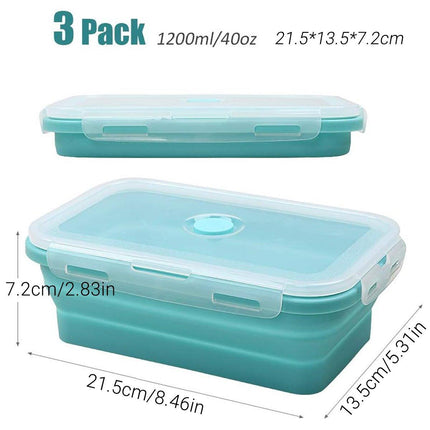 3pcs Portable Folding Bento Lunch Boxes Fresh Keeping Box for Food Storage