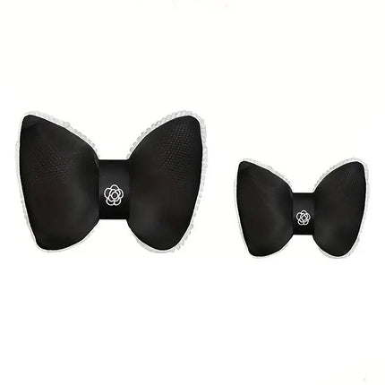 Black Bowknot Neck Pillow Plush Bow Tie Soft Plush Car Headrest Waist Support