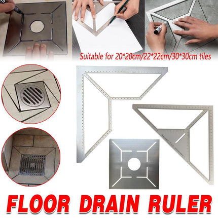 Industrial Floor Drain Positioning Ruler Multi-pattern Measuring Tool Accessory