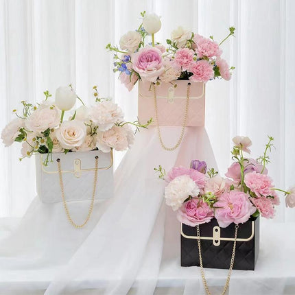 10pcs Rectangular Handbag Flower Packaging Gift Bags Creative Bouquet Boxes