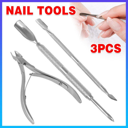 3pcs Manicure Tool Set for Dead Skin Removal Nail Care Pedicure Kit Essentials