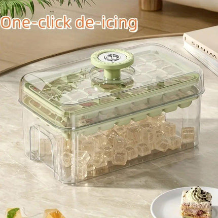 Large Capacity Food Grade Ice Cube Mold with Lid Household Ice Storage Box