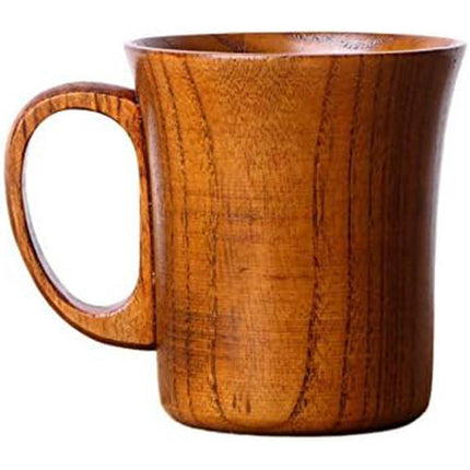 260ml Large Wooden Mug Round Solid Tea Cup Wooden Mugs for Coffee and Tea