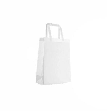 100X Reusable Shopping Bags Tote Bag Washable Eco Friendly Non Woven Folding Bag White - Aimall