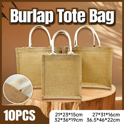 Unprinted Linen Handbag Good Product Companion Gift Linen Hemp Jute Shopping Bag - Aimall