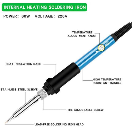 15IN1 Soldering Iron Kit 60W Electric Welding Tool Adjustable Temperature VIC - Aimall