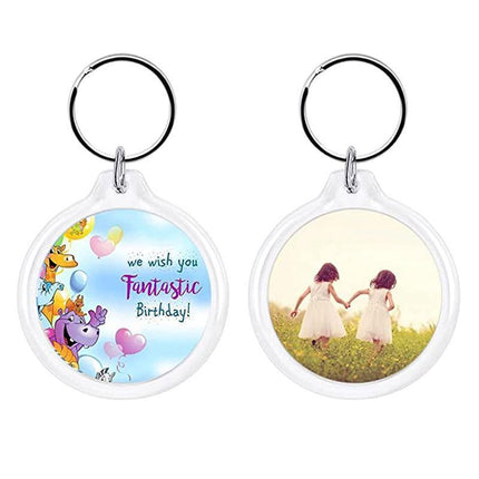 20PCS Keyring Clear Acrylic Photo Key Chain Picture Frame Blanks DIY Rings Gifts - Aimall