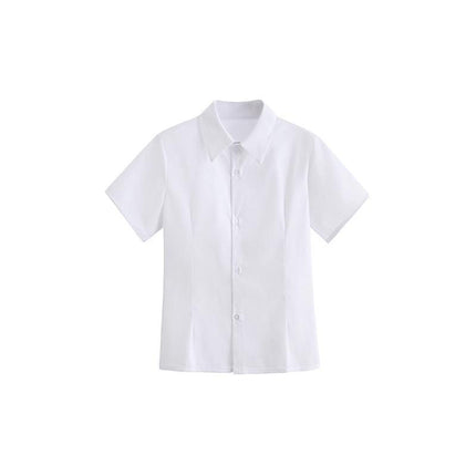 Japanese Women Girls JK Uniform Short Sleeve Shirts Tops Blouse Pleated Skirts - Aimall