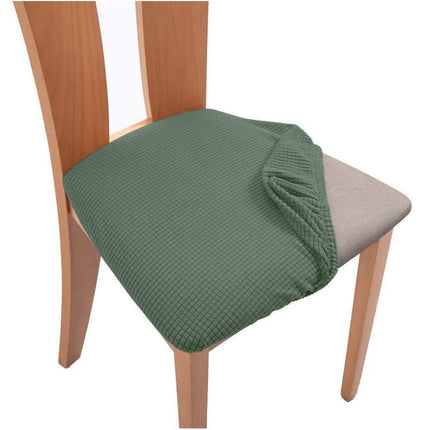 Stretch Dining Room Chair Seat Covers Slip Jacquard Removable Washable Slipcover - Aimall