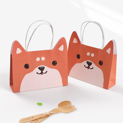 20PCS Cute Animal Shaped Gift Bags Kraft Paper Candy Bags Party Favour Tote Bags