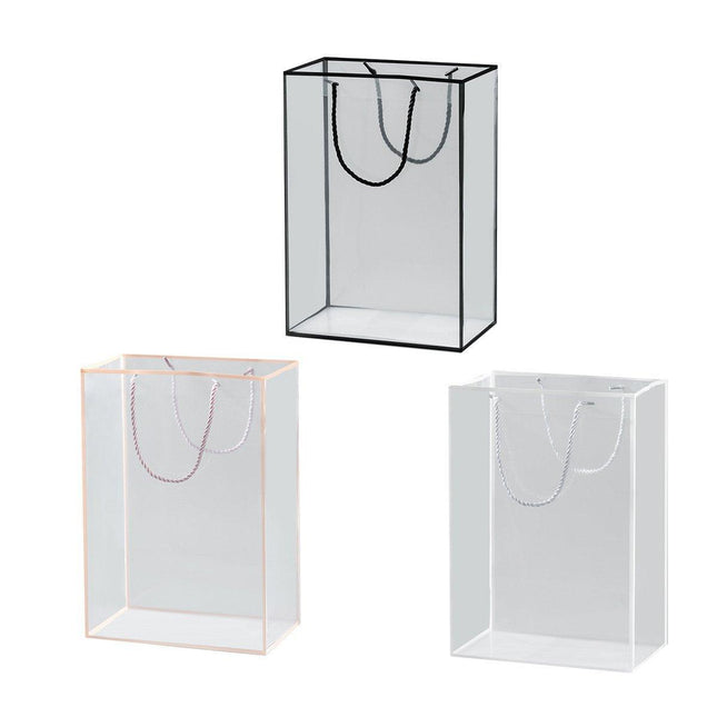10pcs Clear Transparent Tote Bags Handbags Toy Storage Gift Shopping Bags