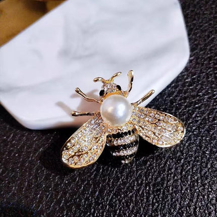 Fashion Enamel Rhinestone Insect Brooches for Women Men Bee Crystal Jewelry Gift