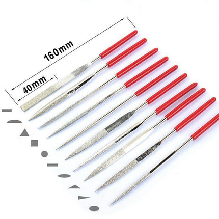 10 PCS 160x4mm Diamond Mini Needle File Set For Metal Jeweler Wood Carving Craft - Aimall