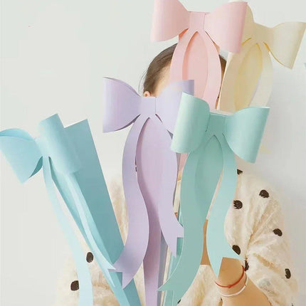 10pcs Fresh Flower Bouquet Packaging with Colourful Bows and Flower Gift Box