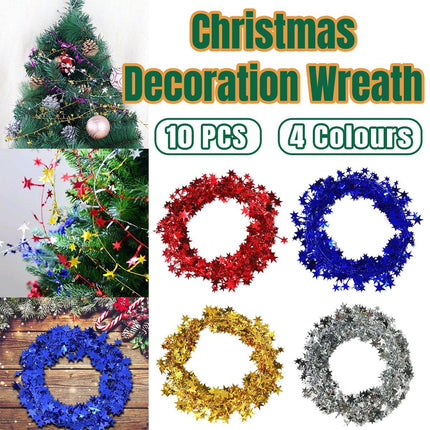 10pcs Christmas Wreath Decorations Festive Holiday Door Hanging Ornament Set