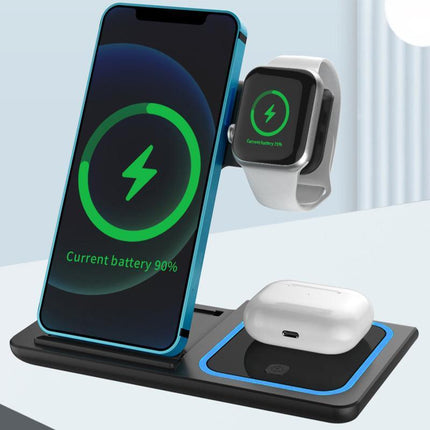 3 in 1 15W Wireless Charger Dock Qi Fast Charging For iPhone Apple Watch - Aimall