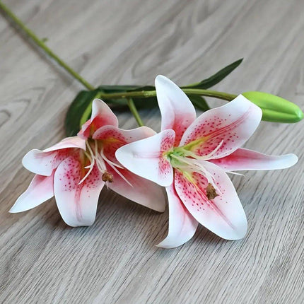 2PCS Artificial Lily Flowers Wedding Home Decor Fake Wild Lily Floral Stems