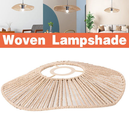 Woven Paper Rope Lamp Shade Rustic Ceiling Light Shade for Living Room Decor
