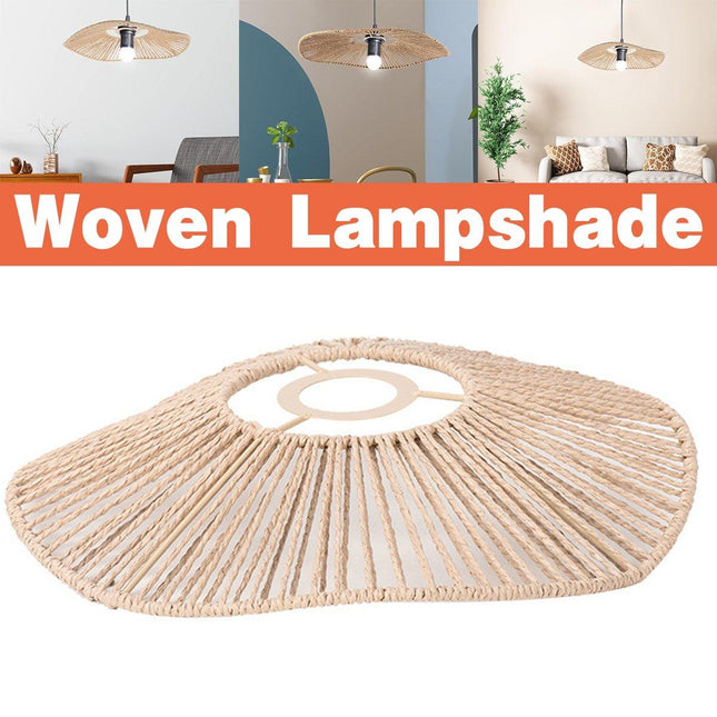 Woven Paper Rope Lamp Shade Rustic Ceiling Light Shade for Living Room Decor