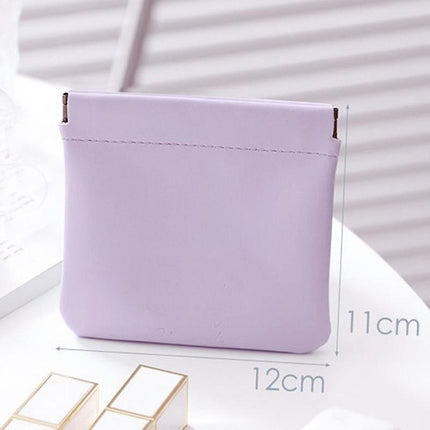 1x Pocket Cosmetic Bag Portable self-Closing Water-Resistant Leather Storage Bag - Aimall