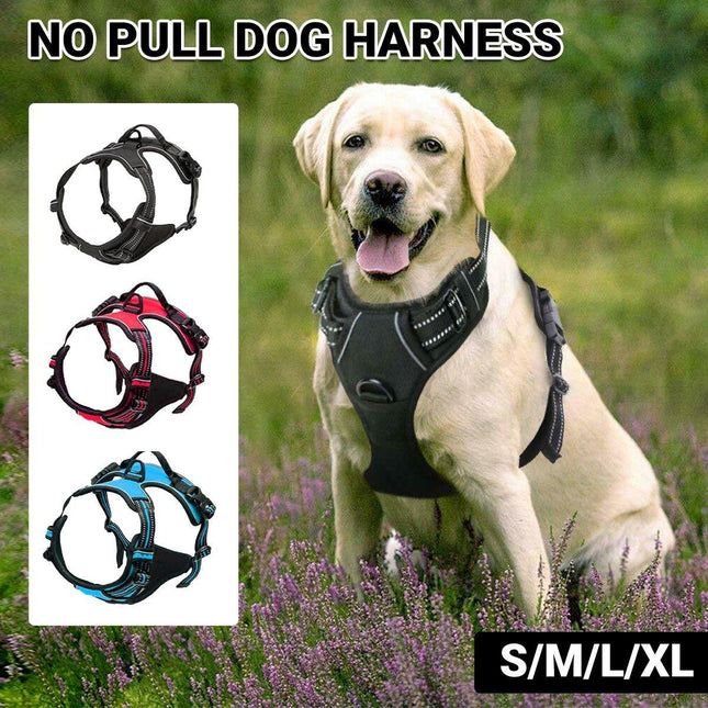 Adjustable No-Pull Dog Harness Vest S-XL Reflective Pet Training Outdoor Handle