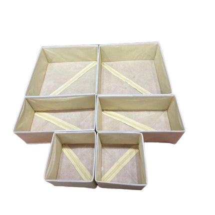 6Piece Set Foldable Non-woven Underwear Bra Socks Storage Box Drawer Organizer