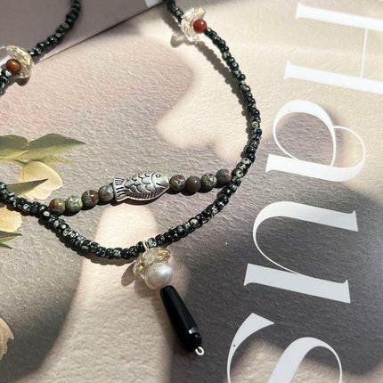 Natural Earth Colour Stone Necklace For Women Handmade Bohemian Jewelry Fashion