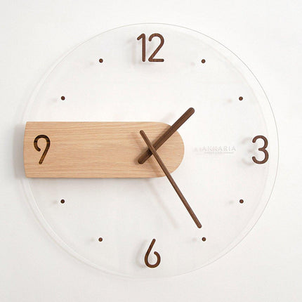 Modern Solid Wood Wall Clock Decorative Home Clock for Living Room Bedroom