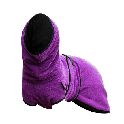 Pet Bathrobe Clothes Dog Towel Drying Robe Soft Warm Super Absorbent Purple - Aimall