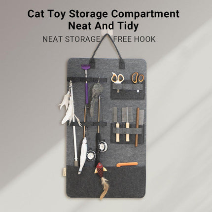 Large Capacity Cat Stick Cat Toy Storage Bag Hanging Felt Pet Supplies Organizer