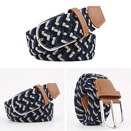 Unisex Braided Belt Casual Canvas Belt Adjustable Stretch Belt for Men Women