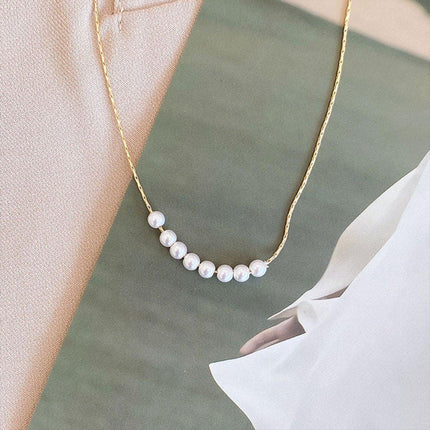 Gold Geometric Pearl Necklace Simple Elegant Temperament Daily Versatile Gift