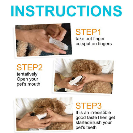 50pcs Pet Teeth Cleaning Finger Set Dog and Cat Oral Care Tool Teeth Cleaning