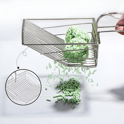 Metal Stainless Steel Cat Litter Shovel Metal Pet Cleaning Filter Scoop Durable - Aimall